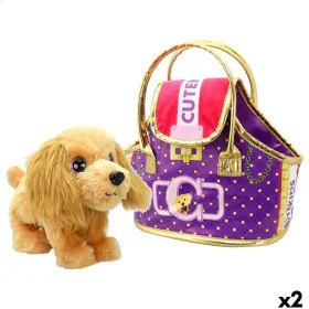 Fluffy toy Funville Cutekins Bag Dog 25 x 20 x 13 cm (2 Units) by Funville, Animals and figures - Ref: S8902528, Price: 32,77...