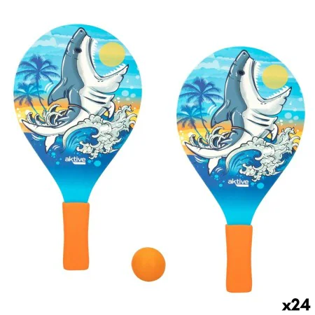 Raquettes de Plage avec Balle Aktive Requin 19,5 x 38 cm (24 Unités) de Aktive, Jouets de sable et de plage - Réf : S8902960,...