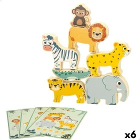 Building Game + Figures Woomax animals 16 Pieces 7 x 7 x 1,5 cm (6 Units) by Woomax, Sorting, Stacking & Plugging Toys - Ref:...