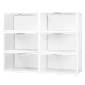 Stackable shoe box Max Home White 6 Units polypropylene ABS 35 x 18,5 x 27 cm by Max Home, Wardrobe storage accessories - Ref...