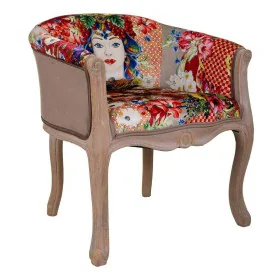 Poltrona Alexandra House Living Rosa chiaro Legno d'albero della gomma 100 % poliestere 61 x 71 x 61 cm di Alexandra House Li...