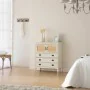 Chest of drawers Alexandra House Living White Rattan Fir wood MDF Wood 36 x 90 x 82 cm by Alexandra House Living, Chest of Dr...