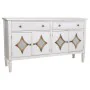 Credenza Alexandra House Living Bianco Metallo Vetro Legno di abete 38 x 80 x 140 cm di Alexandra House Living, Credenze e bu...