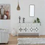 Credenza Alexandra House Living Bianco Metallo Vetro Legno di abete 38 x 80 x 140 cm di Alexandra House Living, Credenze e bu...