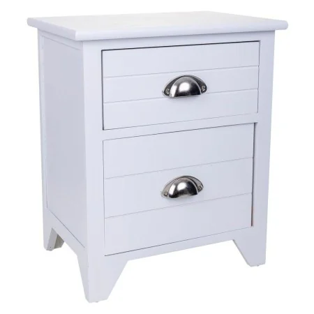 Mesa de Cabeceira Alexandra House Living Branco 28 x 45 x 38 cm de Alexandra House Living, Mesinhas de cabeceira - Ref: D1631...