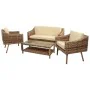 Table Set with 2 Armchairs Alexandra House Living Brown Natural 4 Pieces by Alexandra House Living, Garden Furniture Sets - R...