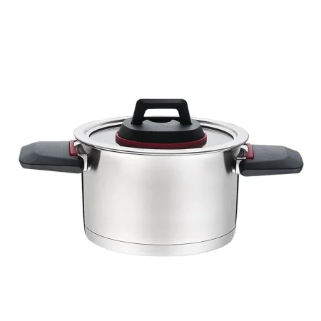 Casserole with Lid Feel Maestro MR-3530-16 Red Black Steel Stainless steel Plastic Ø 16 cm 1,6 L by Feel Maestro, Braising Pa...