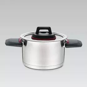 Casserole with Lid Feel Maestro MR-3530-22 Red Black Steel Stainless steel Plastic Ø 22 cm 4,2 L by Feel Maestro, Braising Pa...