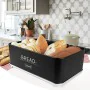 Breadbasket Feel Maestro MR-1677-AR White/Black Stainless steel 34,5 x 16,5 x 25 cm by Feel Maestro, Food storage - Ref: S910...