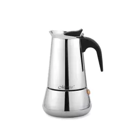 Italian Coffee Pot Feel Maestro MR-1660-6 Black Silver Stainless steel 18/10 300 ml 6 Cups by Feel Maestro, Stovetop Coffee M...