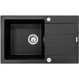 Sink with One Basin Pyramis 78x50 1B 1D 070052701 czarny Black by Pyramis, Sinks - Ref: S9103679, Price: 152,07 €, Discount: %