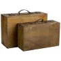 Jeu de valises Alexandra House Living Marron PVC Bois Métal Tissu Vintage 31 x 17 x 45 cm 40 x 24 x 13,5 cm Décoratif 2 Pièce...