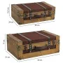 Jeu de valises Alexandra House Living Marron PVC Bois Métal Tissu Vintage 31 x 17 x 45 cm 40 x 24 x 13,5 cm Décoratif 2 Pièce...