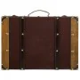 Jeu de valises Alexandra House Living Marron PVC Bois Métal Tissu Vintage 31 x 17 x 45 cm 40 x 24 x 13,5 cm Décoratif 2 Pièce...