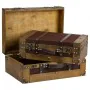 Jeu de valises Alexandra House Living Marron PVC Bois Métal Tissu Vintage 31 x 17 x 45 cm 40 x 24 x 13,5 cm Décoratif 2 Pièce...