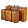 Jeu de valises Alexandra House Living Marron PVC Bois Métal Vintage 30 x 16 x 45 cm 38 x 24 x 13,5 cm Décoratif 2 Pièces de A...