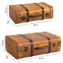 Jeu de valises Alexandra House Living Marron PVC Bois Métal Vintage 30 x 16 x 45 cm 38 x 24 x 13,5 cm Décoratif 2 Pièces de A...