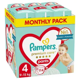 Couches jetables Pampers         9-15 kg 4 (114 Unités) de Pampers, Couches bébés - Réf : S9108312, Prix : 47,04 €, Remise : %