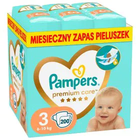 Couches jetables Pampers 3 (200 Unités) de Pampers, Couches bébés - Réf : S9108320, Prix : 60,17 €, Remise : %