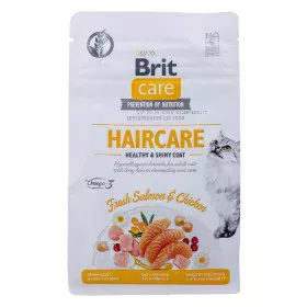 Aliments pour chat Brit Care Grain Free Haircare Healthy & Shiny Coat Adulte Poulet Saumon 400 g de Brit, Sèche - Réf : S9108...