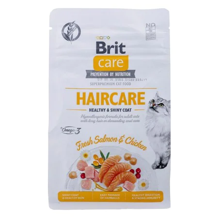 Comida para gato Brit Care Grain Free Haircare Healthy & Shiny Coat Adulto Frango Salmão 400 g de Brit, Seca - Ref: S9108694,...