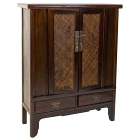 Cupboard Alexandra House Living Brown Rattan MDF Elm wood 40 x 130 x 100 cm by Alexandra House Living, Bedroom Wardrobes - Re...