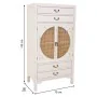 Cupboard Alexandra House Living White Rattan Fir wood MDF Wood 40 x 135 x 70 cm by Alexandra House Living, Bedroom Wardrobes ...