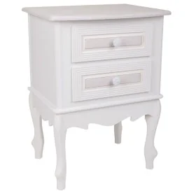 Mesa de Cabeceira Alexandra House Living Branco 34 x 57 x 42 cm de Alexandra House Living, Mesinhas de cabeceira - Ref: D1631...