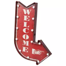 Plaque Murale Alexandra House Living Welcome Rouge Fer 4 x 64 x 43 cm Illumination de Alexandra House Living, Plaques pleines...