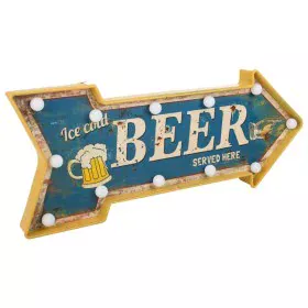 Placa de Parede Alexandra House Living Beer Azul Ferro 27 x 5 x 65 cm Iluminação de Alexandra House Living, Placas de parede ...