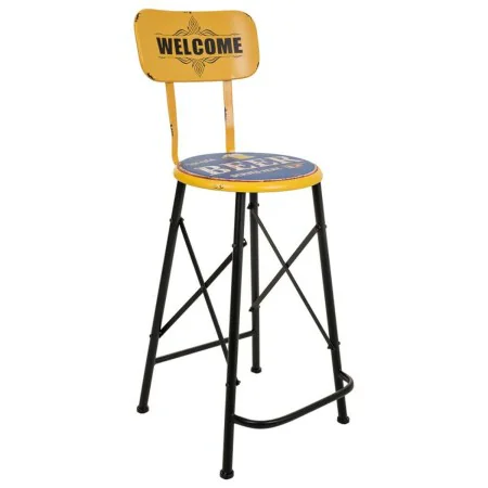 Stool Alexandra House Living Yellow Iron 40 x 100 x 46 cm by Alexandra House Living, Sofas and chairs - Ref: D1631648, Price:...