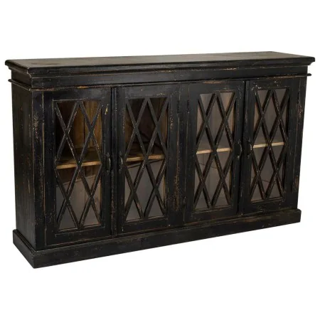 Credenza Alexandra House Living Nero Vetro Legno di mango 40 x 100 x 170 cm di Alexandra House Living, Credenze e buffet - Ri...