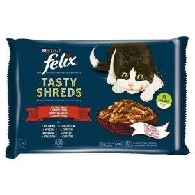 Comida para gato Purina Tasty Shreds Frango Vitela 4 x 80 g de Purina, Húmida - Ref: S9111015, Preço: 5,45 €, Desconto: %