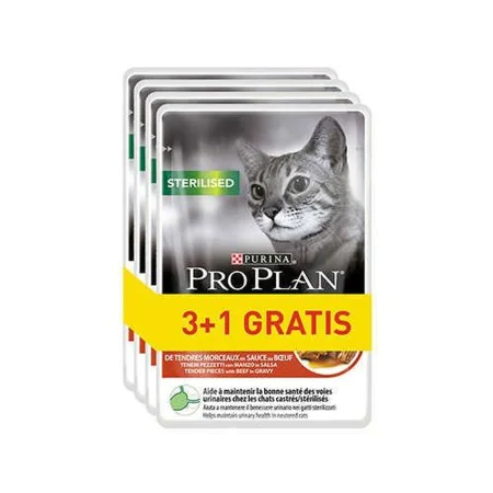 Comida para gato Purina Pro Plan Sterilised Pavo 4 x 85 g de Purina, Húmeda - Ref: S9111021, Precio: 6,18 €, Descuento: %