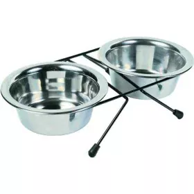 Comedouro para Cão Trixie Duplo Preto Prateado Aço inoxidável 12 cm 0,45 L de Trixie, Pratos - Ref: S9111609, Preço: 6,26 €, ...