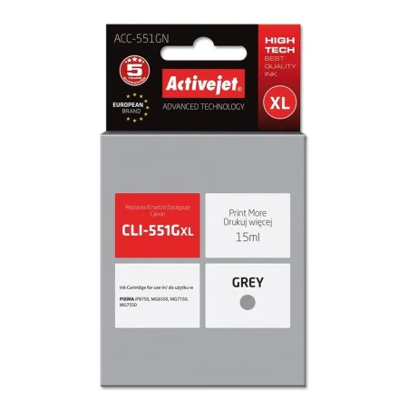 Cartucho Compatível Activejet ACC-551GN Cinzento de Activejet, Toners e tinta de impressora - Ref: S9112452, Preço: 7,13 €, D...