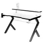 Mesa de Escritório Gaming Huzaro HZ-Hero 5.0 White Branco Preto Fibra de carbono 120 x 60 cm de Huzaro, Secretárias e mesas p...