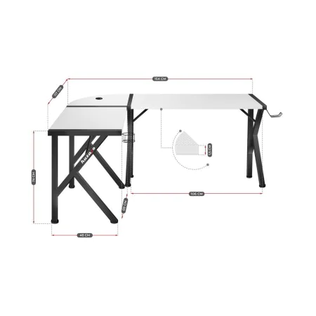 Scrivania Huzaro Hero 6.3 Bianco Nero Acciaio Fibra di carbonio 154 x 74 x 117 cm di Huzaro, Scrivanie e tavoli per computer ...