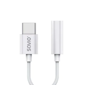 Adaptateur USB-C vers Jack 3.5 mm Savio AK-51 Blanc 11 cm de Savio, Câbles USB - Réf : S9115461, Prix : 7,03 €, Remise : %