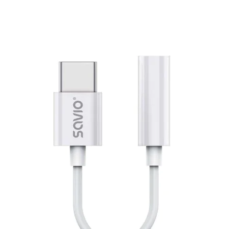 Adaptateur USB-C vers Jack 3.5 mm Savio AK-51 Blanc 11 cm de Savio, Câbles USB - Réf : S9115461, Prix : 7,03 €, Remise : %