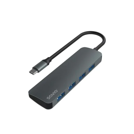 Hub USB-C 4 Ports Savio AK-54 Gris de Savio, Hubs USB - Réf : S9115463, Prix : 15,38 €, Remise : %