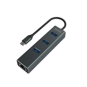 Hub USB-C 4 Porte Savio AK-57 Ethernet (RJ-45) Grigio di Savio, Hub USB - Rif: S9115464, Prezzo: 21,88 €, Sconto: %