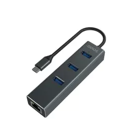 Hub USB-C 4 Portas Savio AK-57 Ethernet (RJ-45) Cinzento de Savio, Hubs USB - Ref: S9115464, Preço: 21,90 €, Desconto: %