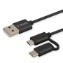 Cabo USB para Micro USB e USB C Savio CL-128 Preto 1 m de Savio, Cabos USB - Ref: S9115492, Preço: 5,82 €, Desconto: %