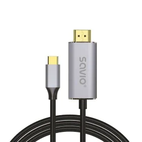 Adaptador USB C a HDMI Savio CL-171 Plateado 2 m de Savio, Cables USB - Ref: S9115501, Precio: 18,22 €, Descuento: %