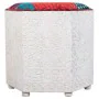 Stool Alexandra House Living White Mango wood 46 x 41 x 46 cm by Alexandra House Living, Sofas and chairs - Ref: D1632002, Pr...