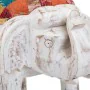 Banqueta Alexandra House Living Branco Madeira de mangueira Tecido 51 x 37 x 36 cm Elefante de Alexandra House Living, Cadeir...