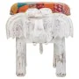 Hocker Alexandra House Living Weiß Mango-Holz Stoff 51 x 37 x 36 cm Elefant von Alexandra House Living, Stühle und Sofas - Re...