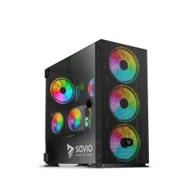 Caixa Semitorre ATX/mATX Savio SAVGC-RAPTORX1 Preto Multicolor de Savio, Caixas para computador de secretária - Ref: S9121363...