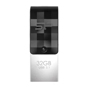 Memória USB Silicon Power Mobile C31 USB 3.1 USB-C OTG 32 GB Preto Preto/Prateado (1 Unidade) de Silicon Power, Memórias USB ...